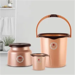 Cello Stella Bathroom Set of 3, Peach