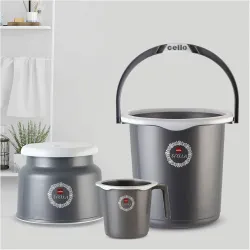 Cello Stella Bathroom Set (Set of 3) Grey