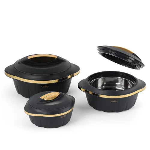 Image of Cello Stylus Hot-Pot, 500ml, 1000ml, 1500ml set of 3.