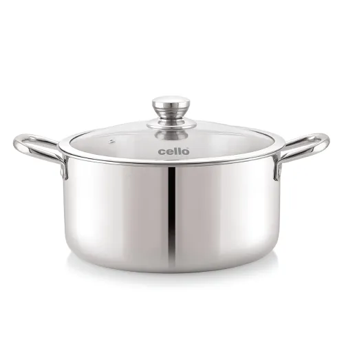 Image of Cello Tri-Ply 20 cm Stainless Steel Cookware Casserole, 3 LTR |