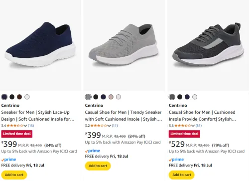 Image of Centrino Men's Sneakers at minimum 79% Discount