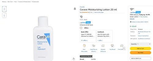 Image of Cerave Moisturizing Lotion 20 ml
