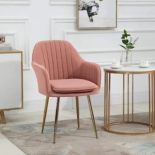 Image of CHAIR CRAFT Velvet Upholstered Modern Accent Arm Chair 