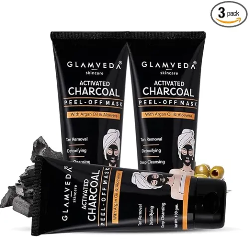 Image of Glamveda Activated Charcoal Peel Off Mask 100gm Pack Of 3