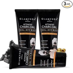 Glamveda Activated Charcoal Peel Off Mask 100gm Pack Of 3