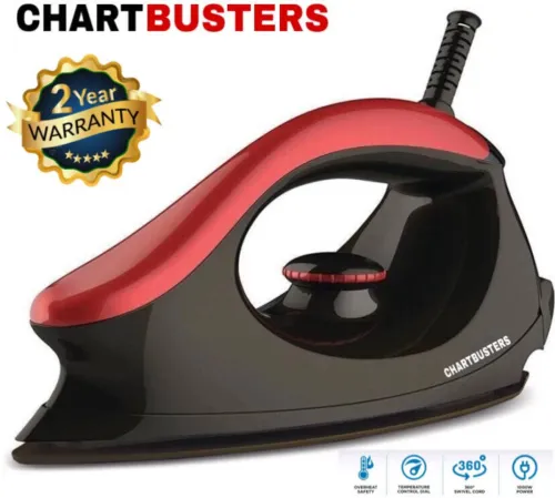 Image of Chartbusters by CHARTBUSTERS 1000-Watt Iron | Safety-Packed Iron with Quick,Uniform Heating |