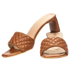 CHERE Premium Mule Thin Flat Heel Open Toe Sandals for Women