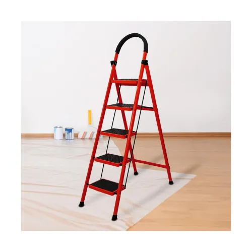 Image of Cheston Foldable GI Steel 5-Steps Home Ladder 5.6 Feet for Home use