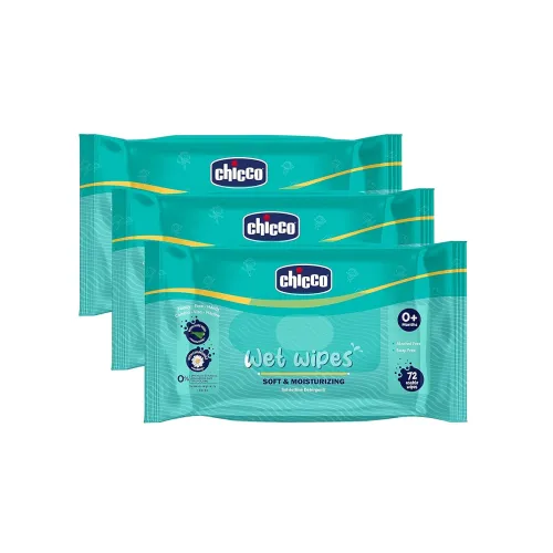 Image of Chicco Soft and Moisturising Baby Wet Wipes,72 Pieces/Pack (Pack of 3)