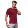 CHKOKKO Mens Solid Quick Dry Half Sleeve Gym T-Shirt