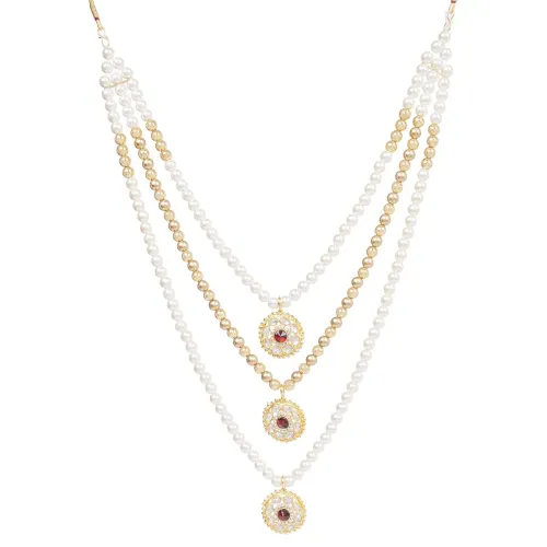 Image of CHOTTEY LAL AND SONS Pearl Groom Necklace Moti Mala for Men