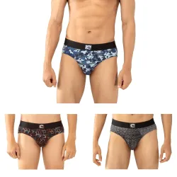 Chromozome Men’s Cotton Stretch Printed Briefs – pack of 3