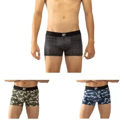 Chromozome Mens Cotton-Stretch Printed Trunks (Pack of 3)