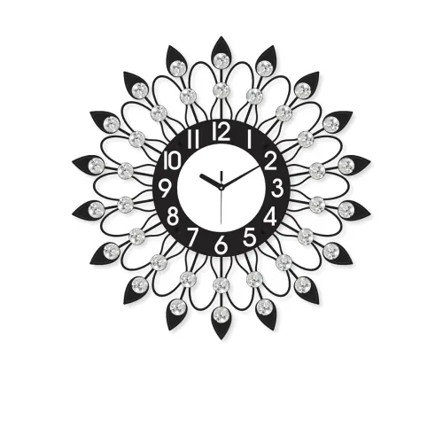 Image of CHRONIKLE Beautiful Analog Crystal Floral Design Round Diamond