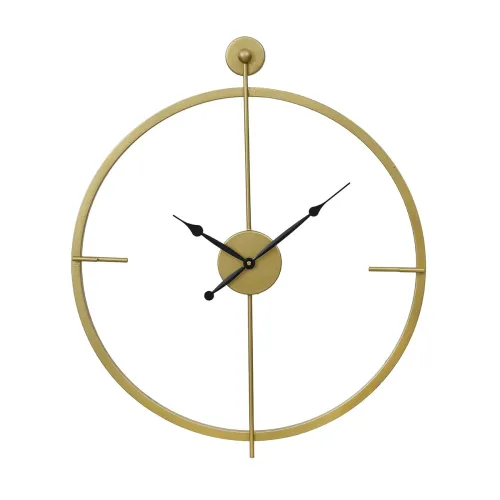 Image of CHRONIKLE Elegant Round Wrought Iron Wall Clock (Golden, 46 × 2 × 54.5 cm)