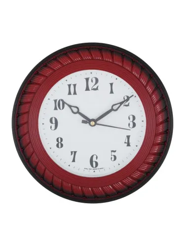 Image of CHRONIKLE Red Round Analog Wall Clock – 20cm