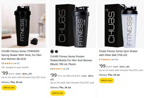 Image of CHUBS Protein Shaker Bottle Starting @ ₹99