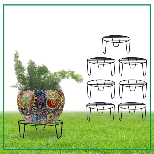 Image of CINAGRO Round Metal Plant Stand Pack of 7