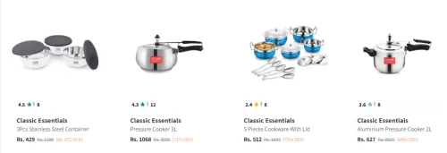 Image of Classic Essentials Household & Kitchen item Minimum 70% Discount