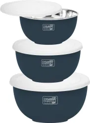 Classic Essentials Stainless Steel Storage Bowl (500ml, 750ml,1250ml), (Pack of 3)