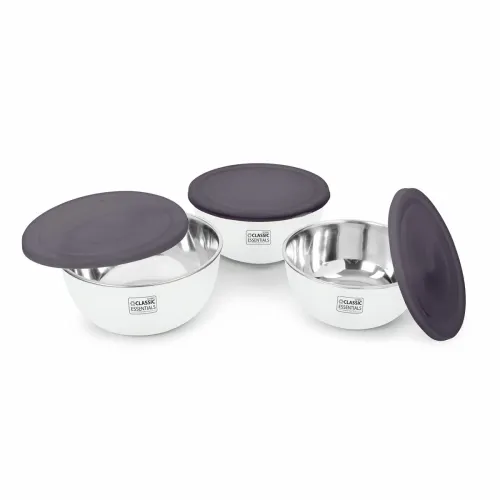 Image of CLASSIC ESSENTIALS Stainless Steel Microwave Safe Mixing Bowls Set