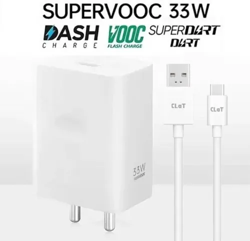 Image of CLAT 33 W SuperVOOC, VOOC Fast‑Charging Wall Adapter with Detachable USB‑C Cable