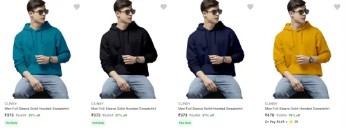 Image of Clinsy Men's Sweatshirts at minimum 73% Discount
