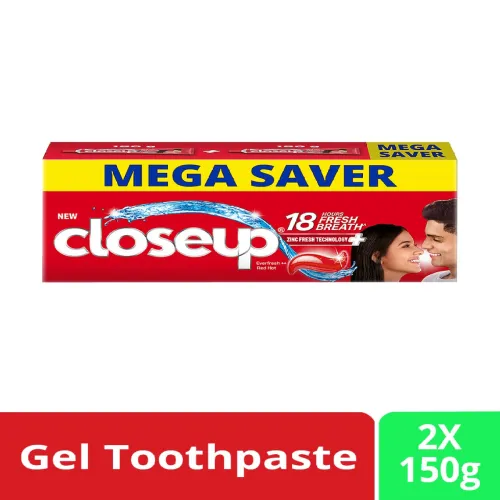 Image of Closeup Set of 2 VLP Mega saver Red Hot Gel Toothpaste - 150g each