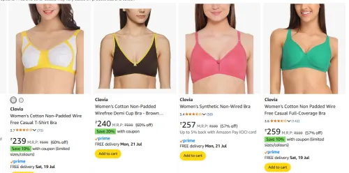 Image of Clovia Women Bra Minimum 60% Discount