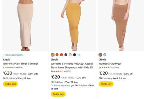 Image of Clovia Women Fashion Thigh Slimmer up to 60-80% Discount