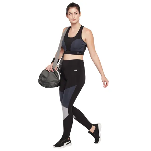 Image of Clovia Women’s Mid-Rise Slim Fit Sports Tights