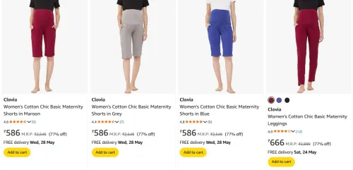 Image of Clovia Women's Maternity Leggings Minimum 70% Discount