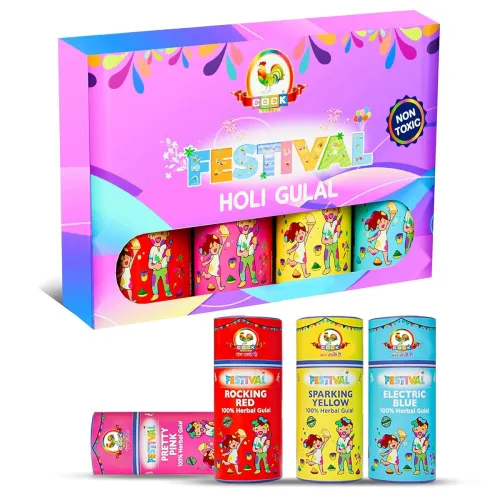 Image of Cock Brand Festival Gulal – Pack of 4 (320g)