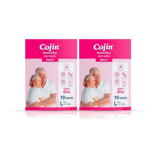 Image of Cojin Insta Dry Unisex Adult Diaper (Size L, 40-55 Inches, Pack Of 2-20 Diaper Stick Pants)