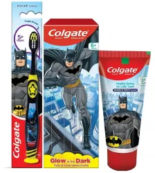 Colgate Kids 6+yrs Batman Toothpaste 80g & Kids Batman Toothbrush 1pc with Book Labels Toothpaste  (80 g, Pack of 2)