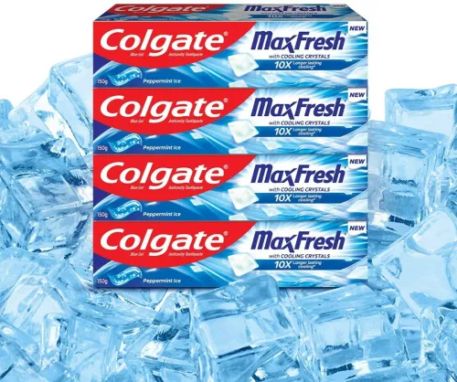 Image of Colgate MaxFresh Toothpaste, Blue Gel Paste with Menthol (pack of 4)