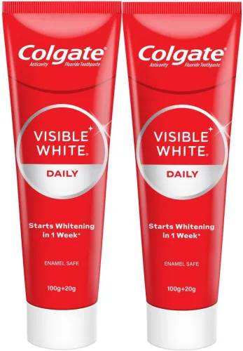 Image of Colgate Visible White Toothpaste, Teeth Whitening Starts in 1 week