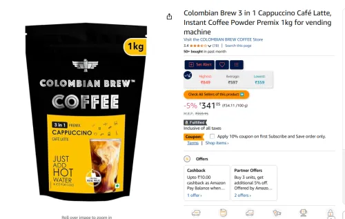Image of Colombian Brew 3 in 1 Coffee Powder 1KG