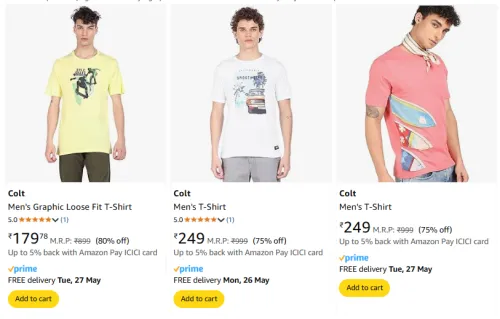 Image of Colt Men's T-shirts at minimum 75% Discount