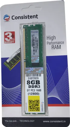 Image of Consistent 1600 DDR3 8 GB (Single Channel) PC (DT PC3)