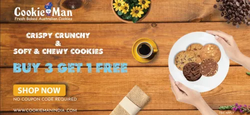 Image of Cookie Man India Offer : Buy 3 Get 1 Free on Cookies