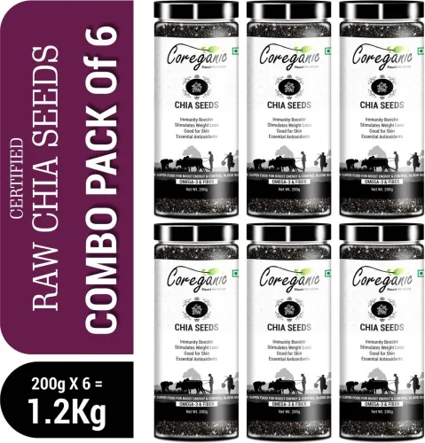 Image of Coreganic Certified Raw Chia Seeds 1200 g, Po6