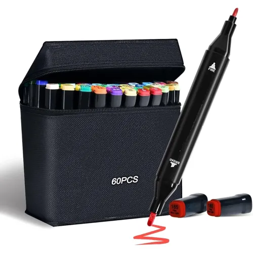 Image of Corslet 60 Dual Tip Alcohol Markers – Multicolour Set