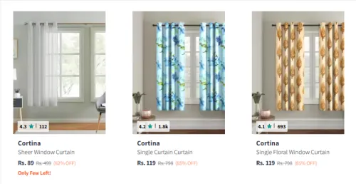 Image of Cortina Curtains Starting @₹89