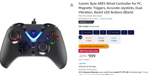 Image of Cosmic Byte ARES Wired Controller for PC