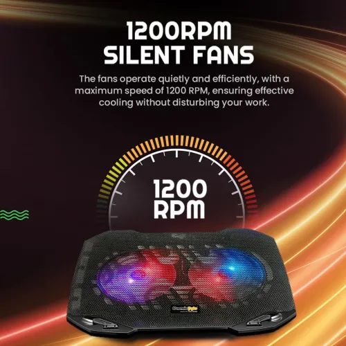 Image of Cosmic Byte Wind RGB Laptop Cooling Pad, Dual 120mm RGB Fans