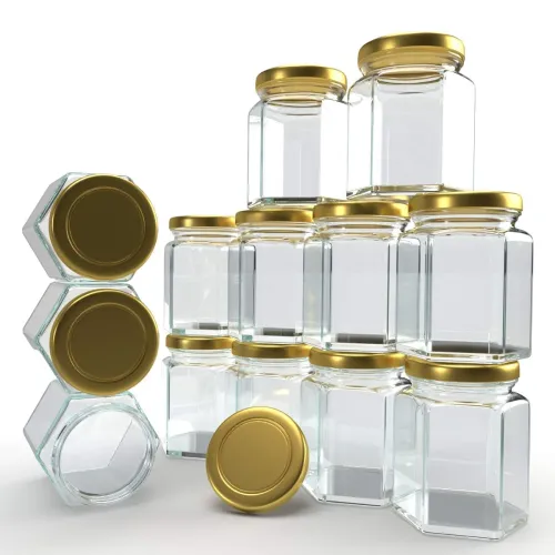 Image of COTIT hexagon Design 250 Gram (ml) Glass jar