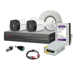 CP PLUS 2.4MP Night Vision Outdoor Bullet Camera (2 Pcs), 4CH DVR Without HD