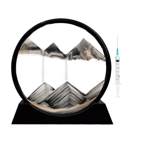 Image of CPENSUS Moving Sand Art Picture Glass Liquid Painting 3D Natural Landscape showpieces