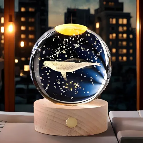 Image of CRAE 3D Whale crystal night lamp